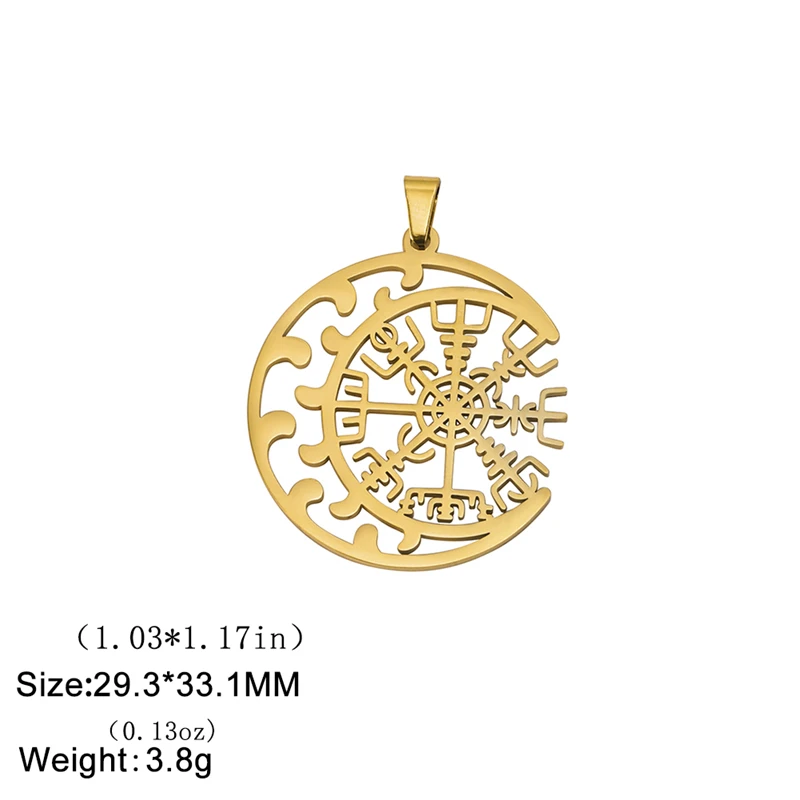 European Charms 5pcs/ Lot Stainless Steel Moon Snowflake Hollow Necklace  For Women Hot Fashion Vintage Trendy Pendant Jewelry image 6