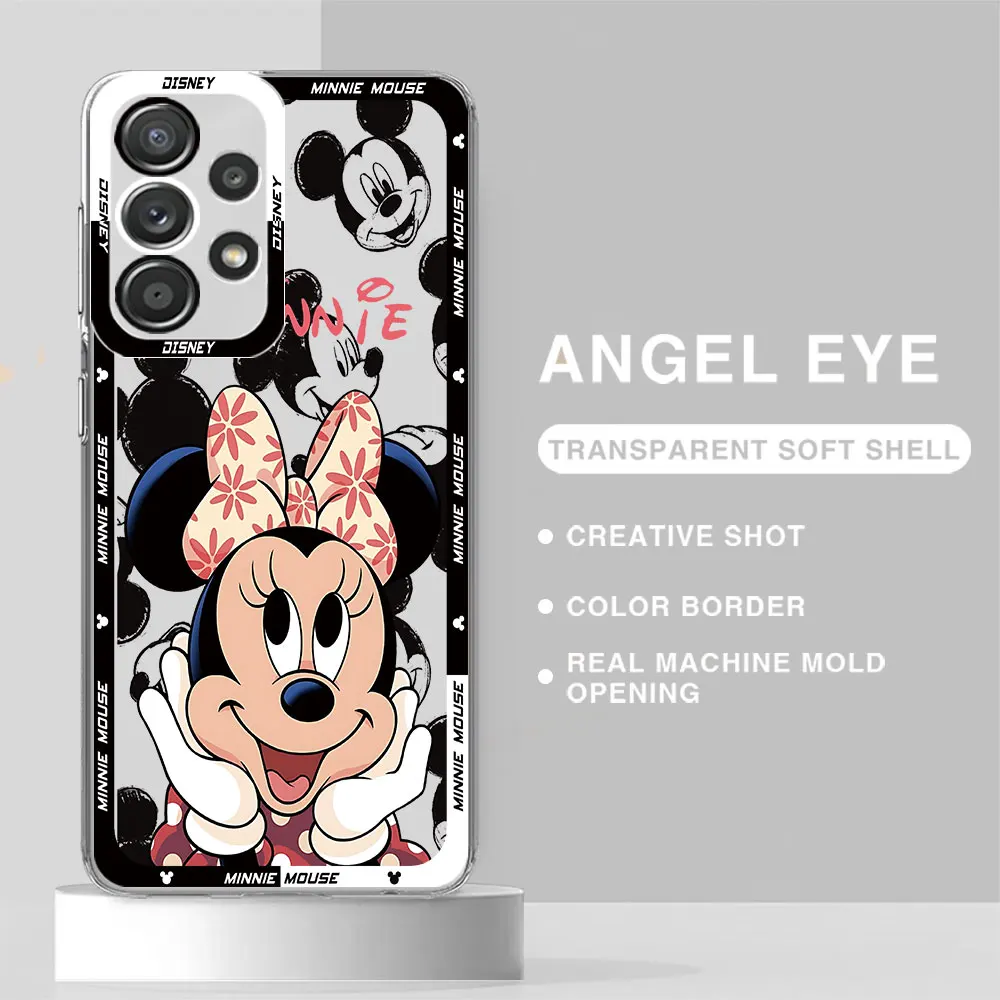 Disney Mickey Mouse etui do Samsung Galaxy A13 A24 A33 A25 A54 A34 A14 4G A23 A15 A73 5G przezroczysta miękka obudowa