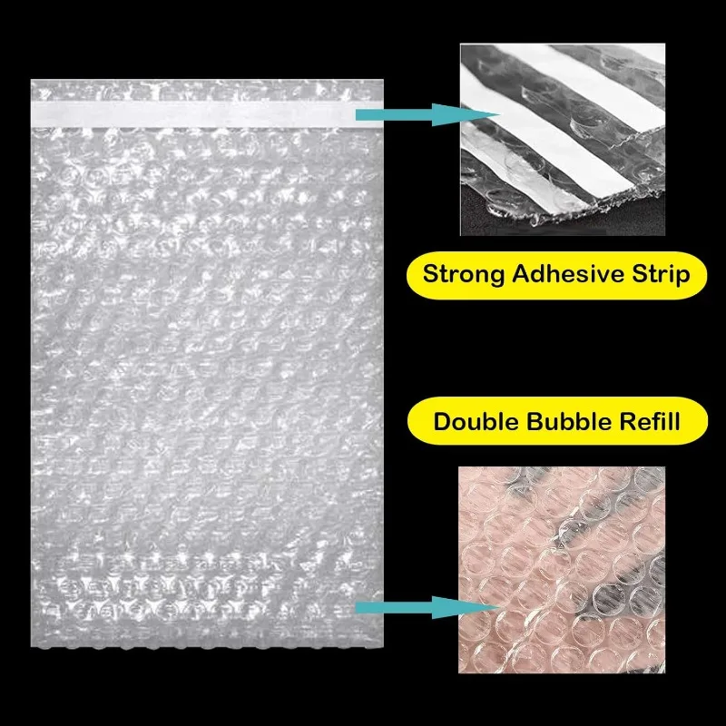 10-30Pcs Transparent Plastic Bubble Envelopes Bag Waterproof Adhesive Self Seal Packing Bag Mailers Shipping Envelope Storage