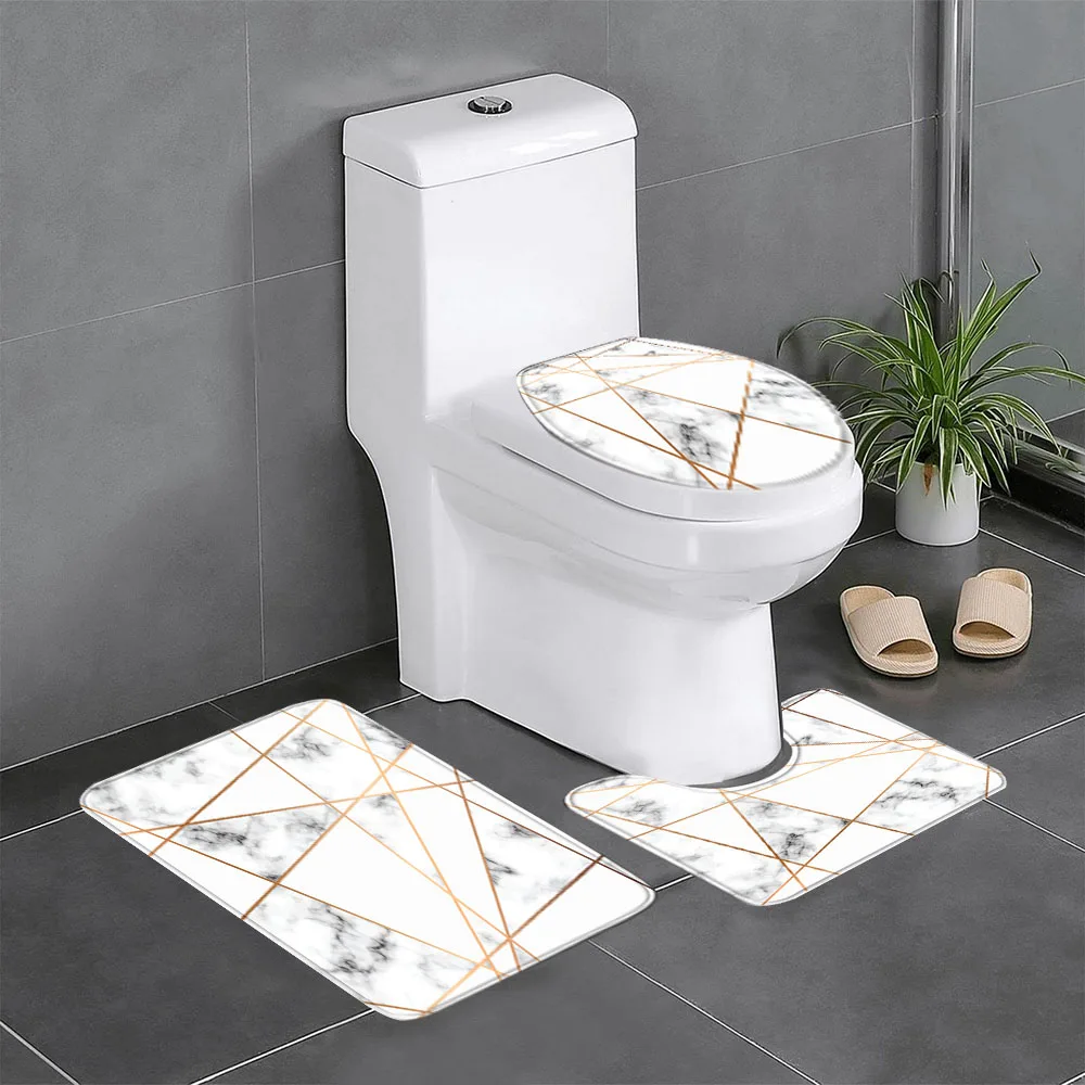 1PC set di tappetini singoli in marmo stampato in spugna per bagno impermeabile, può lavare il tappeto decorativo per la casa