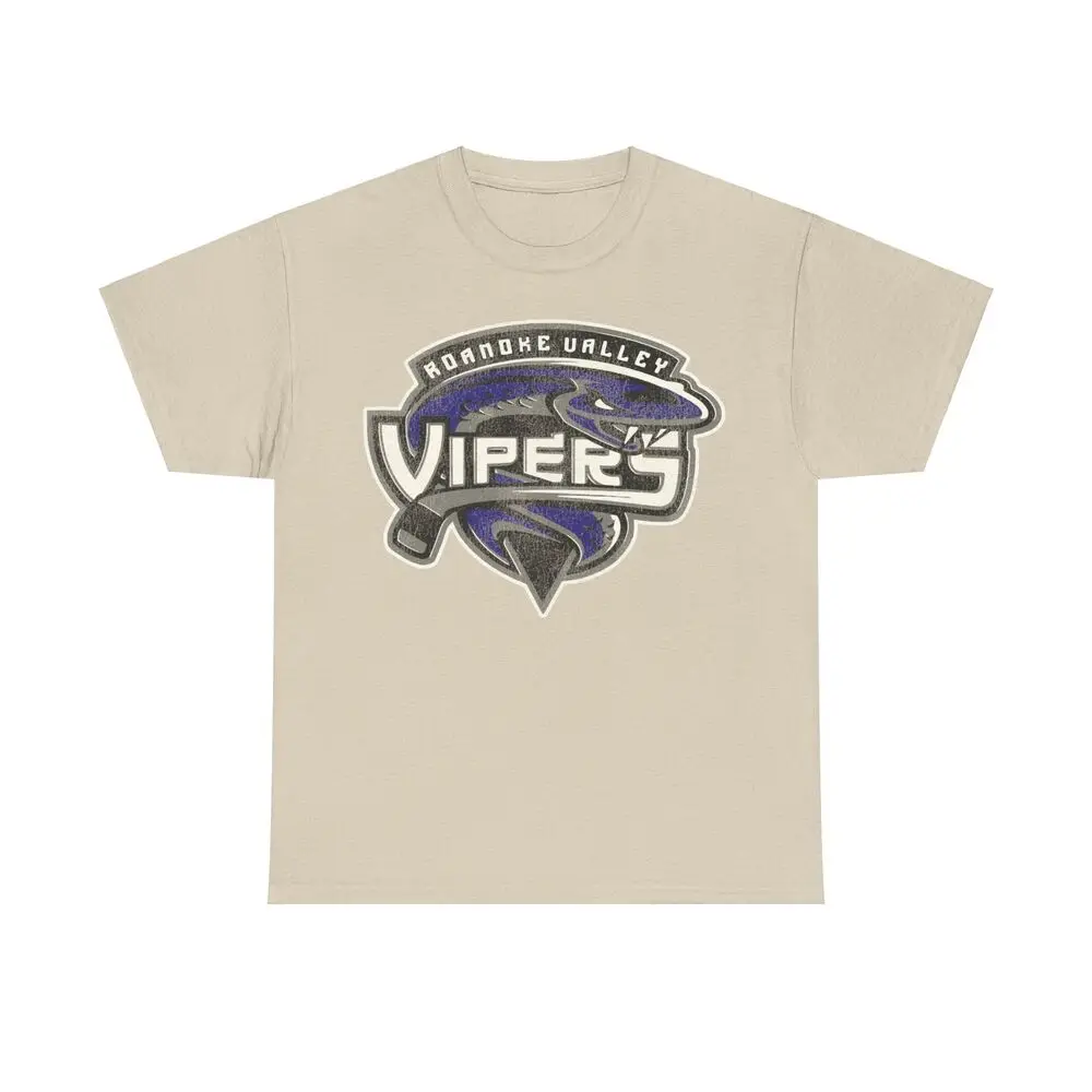 Roanoke Valley Vipers Virginia Ice Hockey T-shirt  Cotton Luxury brand vintage oversized