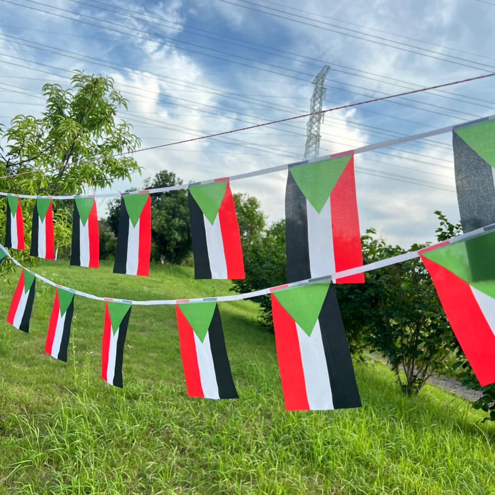 sudan bunting flags 20pcs/lot 14x21cm  sudan String flags Pennant Banner for Festival Party decoration