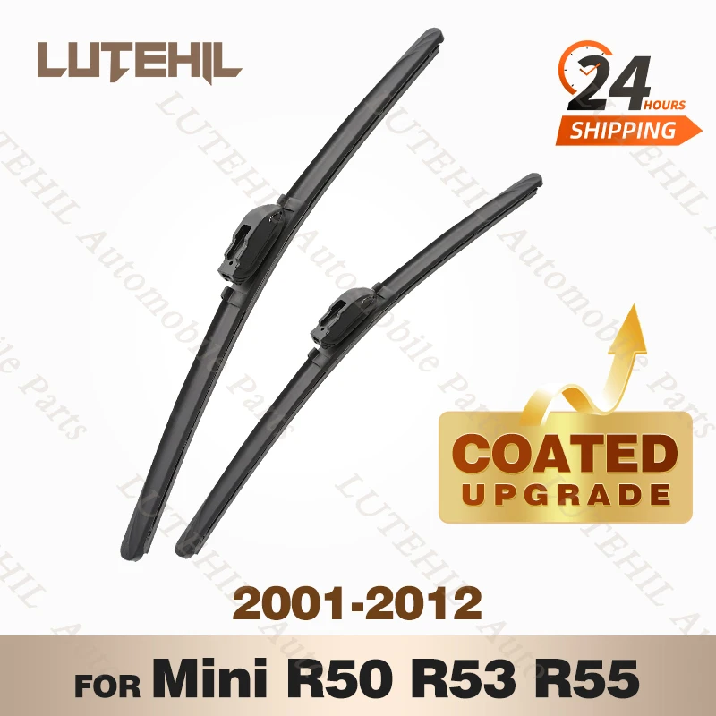 LUTEHIL's Silicone Front Wiper Set For Mini Cooper S One R50 R53 Clubman R55 2001 - 2012 coated windshield wiper blade 19