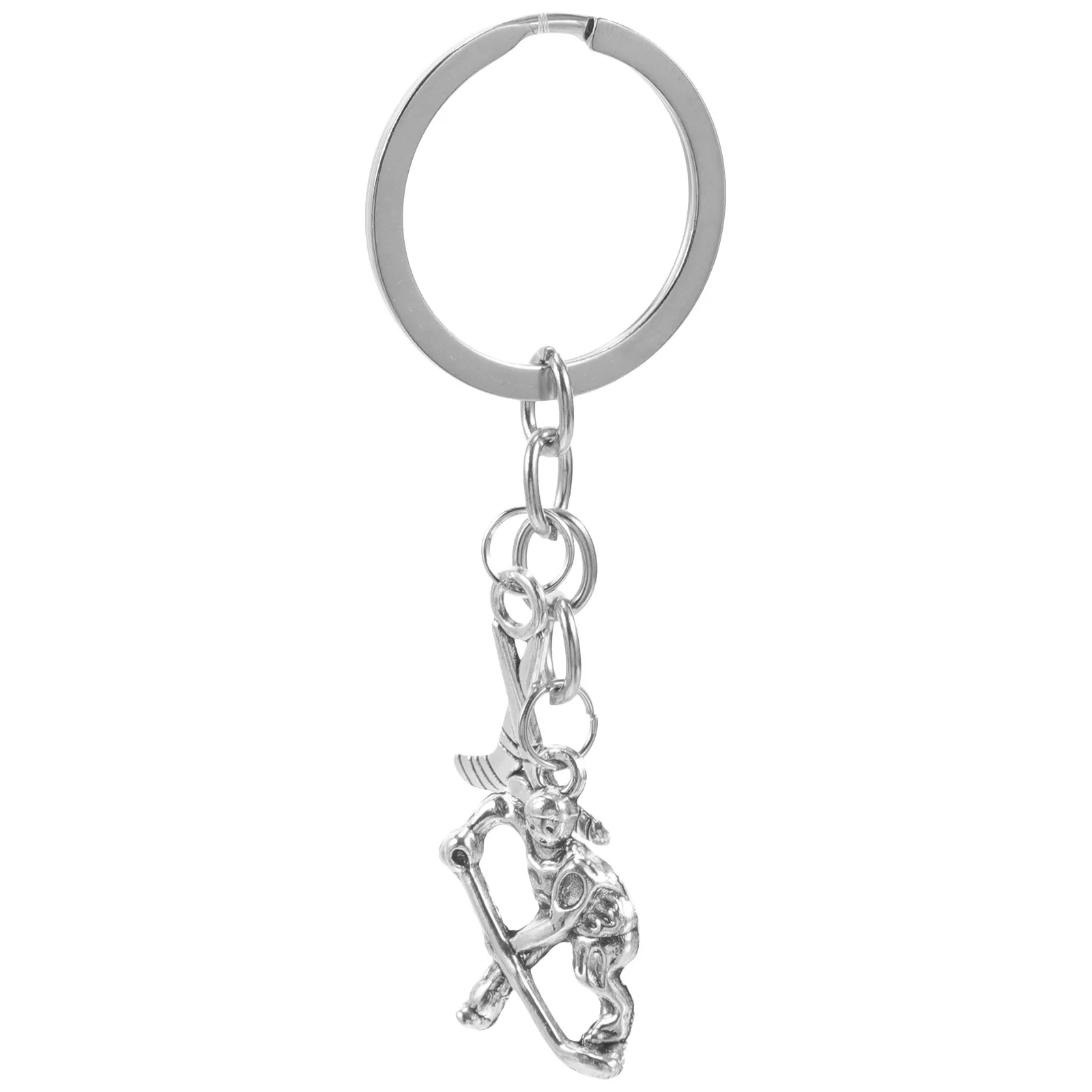 

Брелок для ключей в виде хоккеиста, маленький металлический кулон для ключей, сумки, рюкзака, кошелька, ремня, спортивный декор, подарок для мальчиков