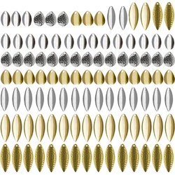 50Pcs Fishing Lure Spinner Blades Metal Spoon Lure Walleye Rig DIY Accessories for Spinnerbait Buzzbait Bass Lure Fishing Tackle