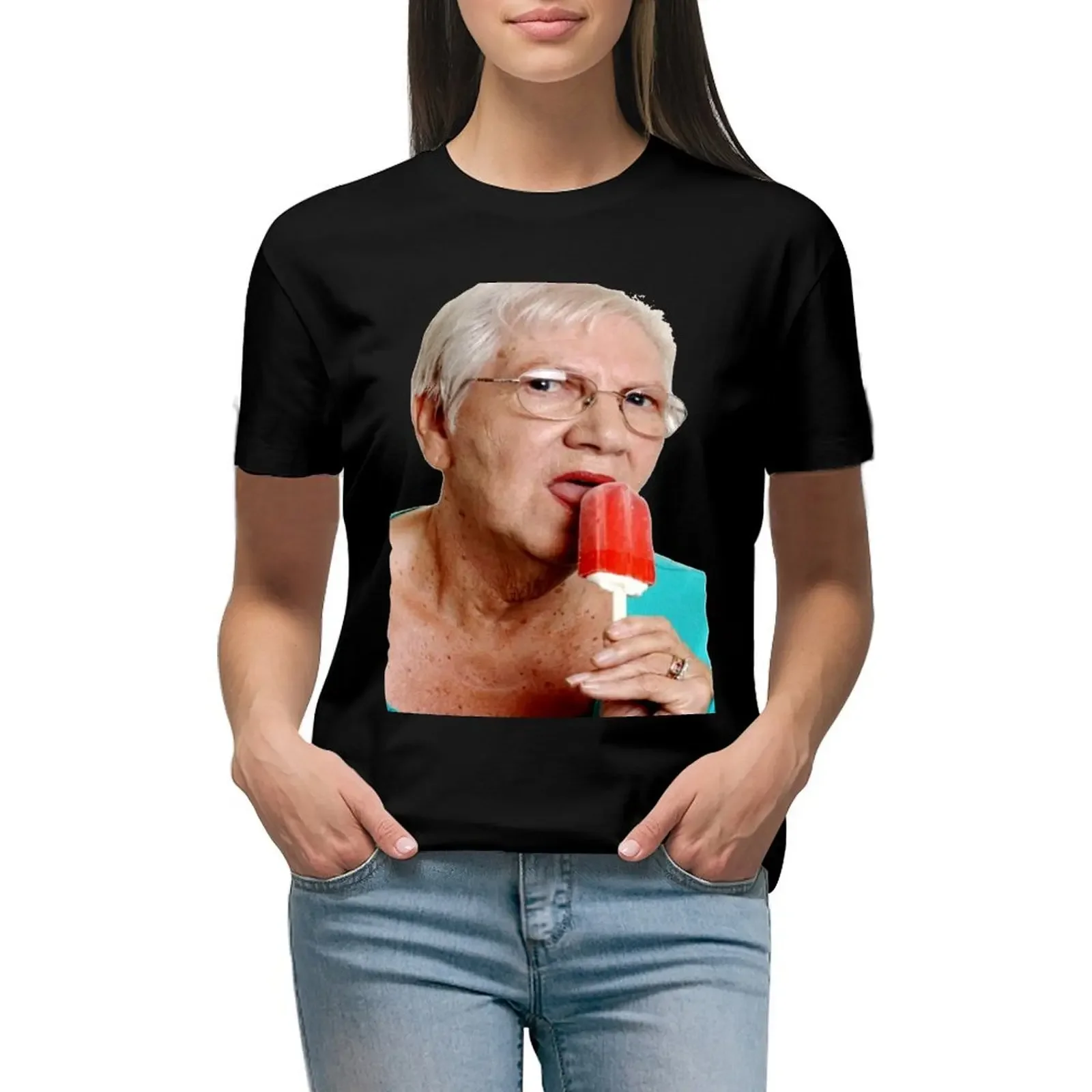 

Grandma Granny Ice Cream T Shirt T-Shirt aesthetic clothes vintage quick-drying t-shirt dress for Women plus size sexy