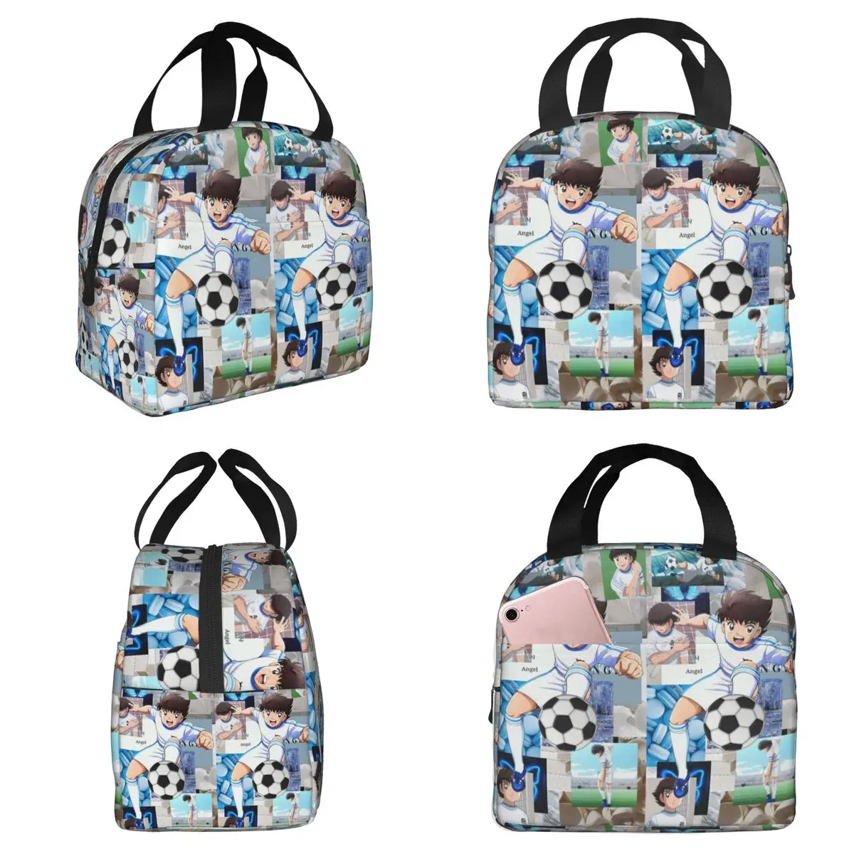 Ozora Oliver Atom Capitan Tsubasa Insulated Lunch Bag for Women Office Cooler Thermal Food Box Tote Lunch Boxes Container