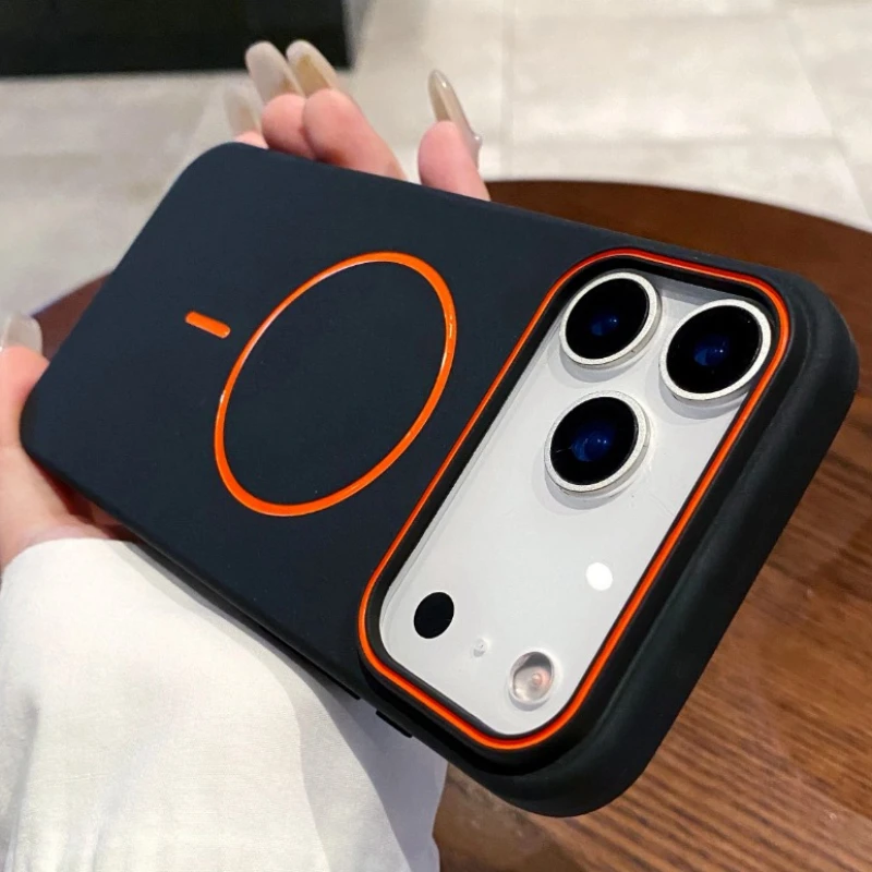 سامسونج بسيط ل قضية الهاتف المغناطيسي آيفون 11 12 13 14 15 16 E 17 الهواء برو ماكس شحن لاسلكي لينة ماتي غطاء الهاتف #2