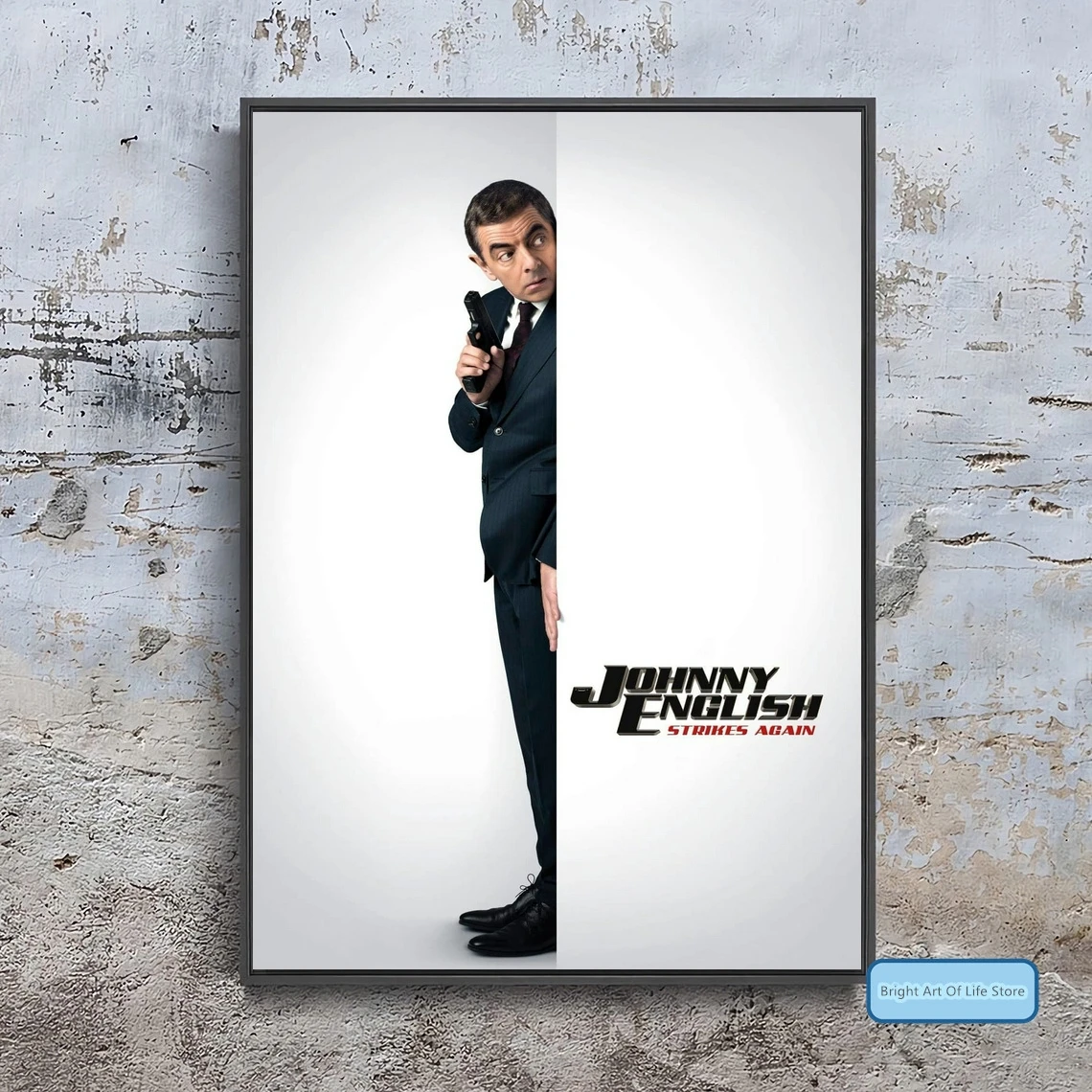 Johnny English Strikes Again (2018) Movie Poster Cover Photo Print Canvas Wall Art Home Decor (Unframed)