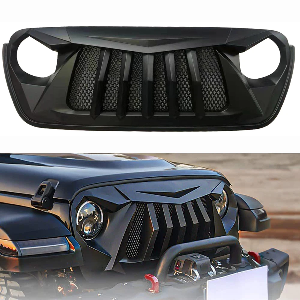 Решетка радиатора Lantsun JL1239 для Jeep Wrangler JL2018+ 1 шт. черная