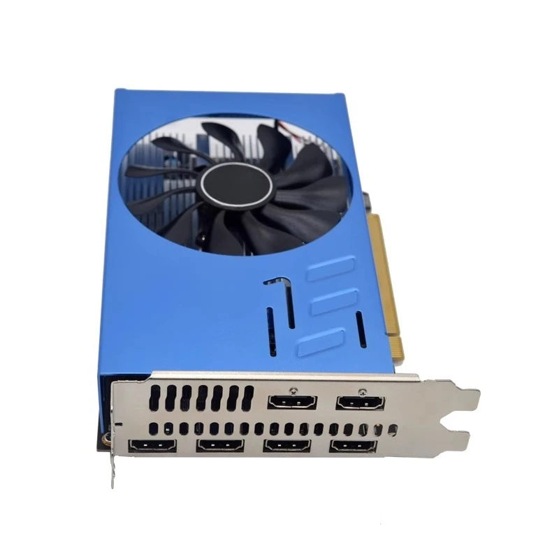 R7 350 4G 6HDMI/VGA بطاقة رسومات مدمجة بشاشة كبيرة لتجارة الأسهم متعددة الشاشات مكونة من 6 شاشات