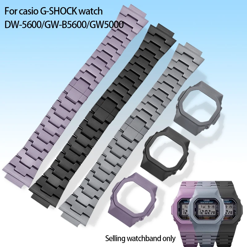 Modification Kit for Casio DW-5600 DW-B5600 Series Aluminum Alloy Metal Case Bezel Strap Mod for DW5035 GW-M5610 Refit Set Tool