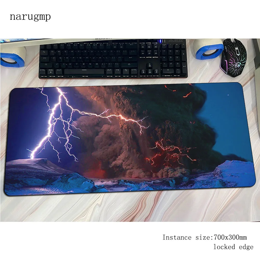 Volcanoes mousepad 800x300x4mm 3d Computer mouse mat gamer gamepad pc Fashion gaming mousemat desk pad office padmouse