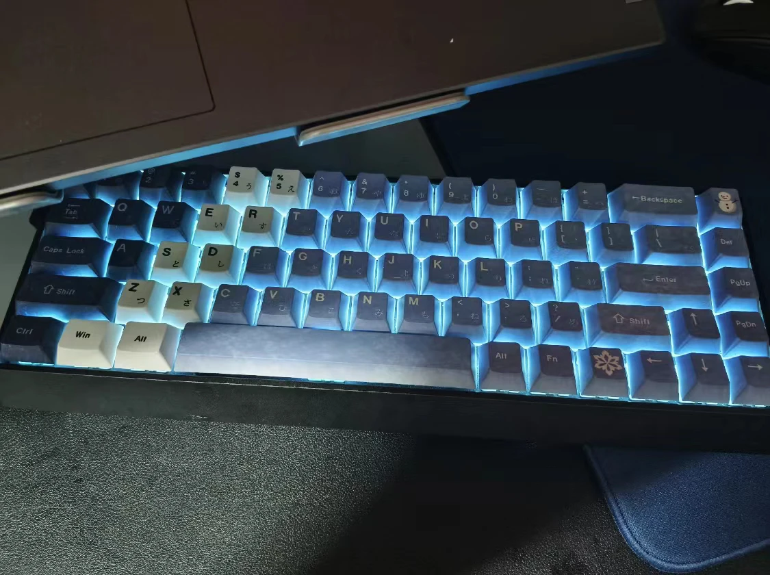 Keycap, contrasting color gradual change, five-sided sublimation keycap, suitable for 61/64/68/75/84/87 keys