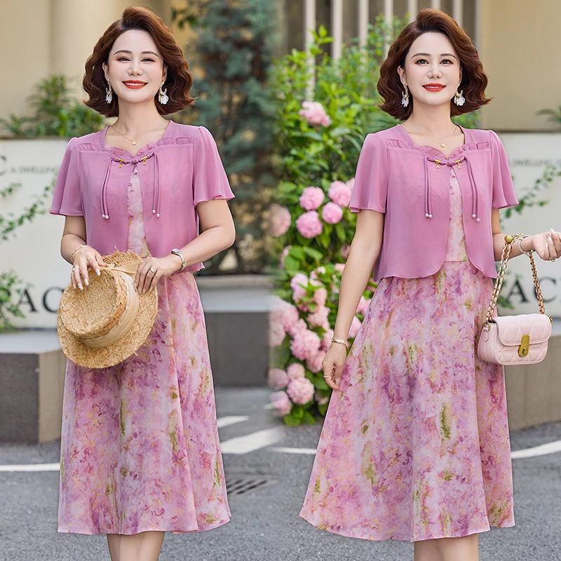 Summer Women's chiffon Floral  - đánh giá và giá Midi Skirt Floral