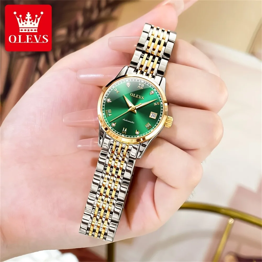 OLEVS Women watches mechancial watch automatic watches for women waterproof stainless steel luxury female watch gifts for women