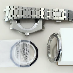 41mm Luxury Octagonal Design Brushed Watch Case Bracelets Sapphire Parts For Oak Seiko nh35 nh36 nh34 nh38 Movement 31.8mm Dial