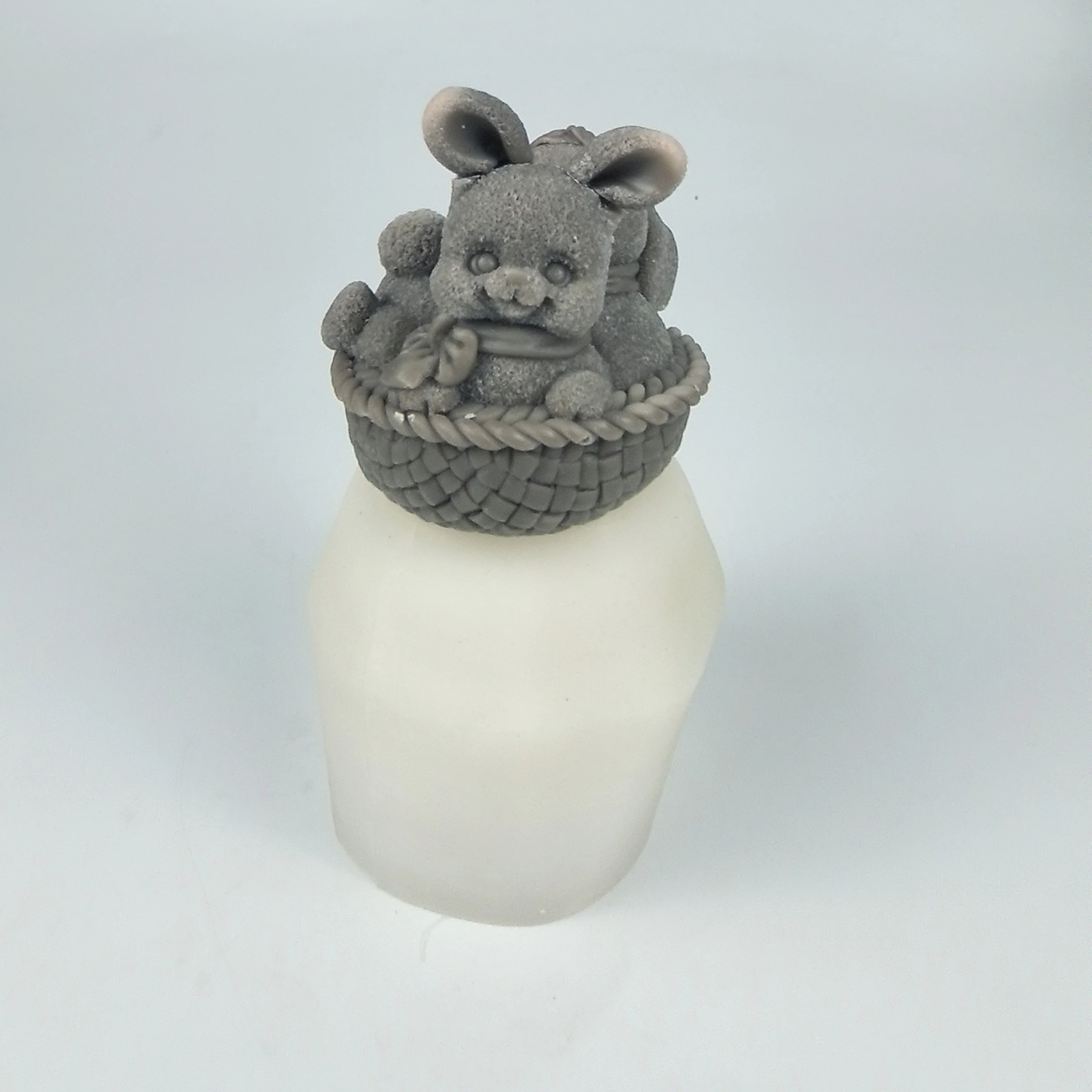 

3D Animals Mold Bunny Basket Moulds Silicone Rabbits Candle Soap Molds Resin Cake Decor Wedding Birthday Candles Handmade DW0907