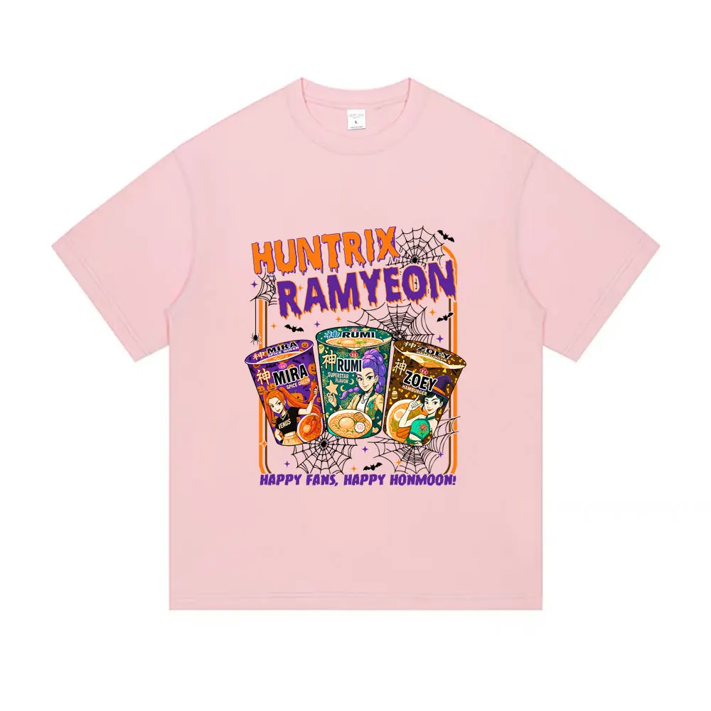 Kpop شيطان الصيادين رومي ميرا زوي تي شيرت الصيف الرجال النساء عيد الميلاد هالوين نمط التي شيرت للجنسين موضة تي شيرت الشارع الشهير