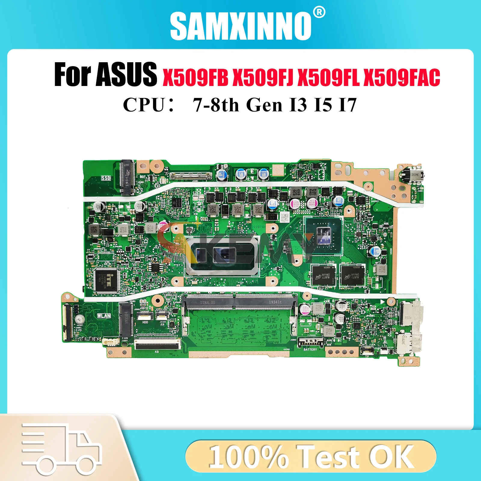 

X509FB Laptop Motherboard For ASUS A509F X509F Y5200F X509FAC X509FJ X509FL F509F Mainboard With I3 I5 I7 CPU 100% tests OK stk