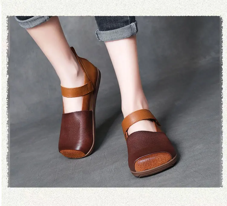 ZXRYXGS 2025 New Premium Genuine Leather Spell Color Roman Sandals