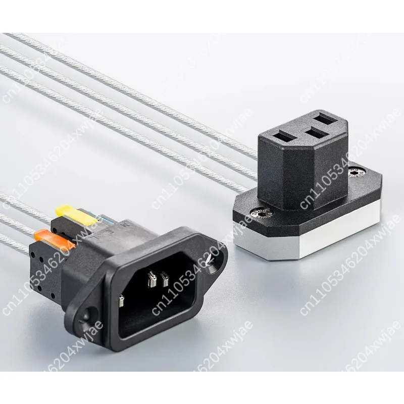 C14 to C13 Power Extension Cord 90 Degree Angled Ultra Thin Plug Computer PSU Cable 1.8M