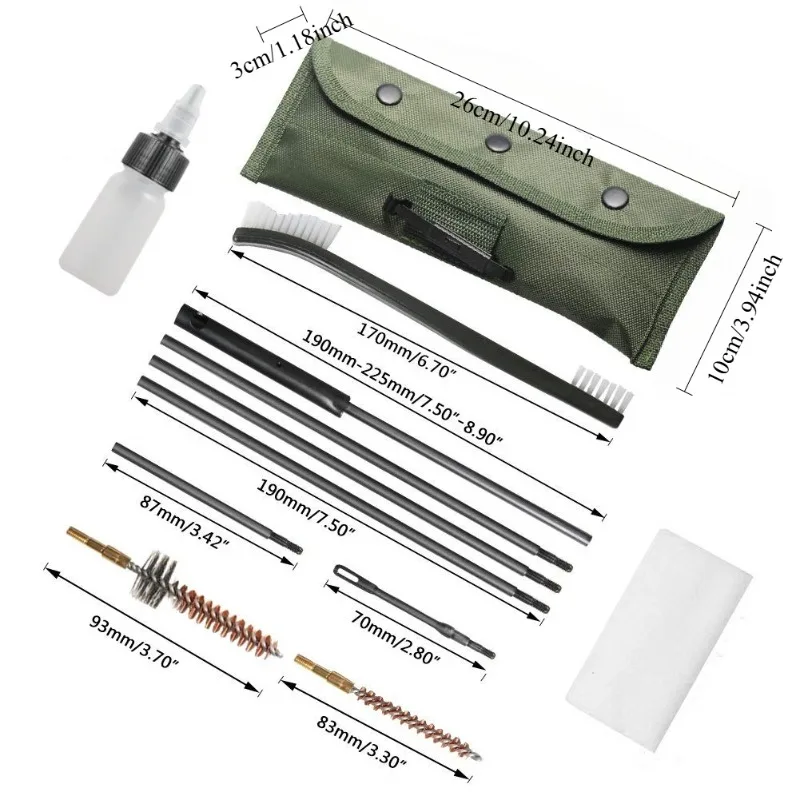 10PCS/Pack AR15 M16 M4 Gun Brushes Cleaning Kit Airsoft Pistol Cleanner 5.56mm .223 22LR .22 Tactical Rifle Gun Brushes Set