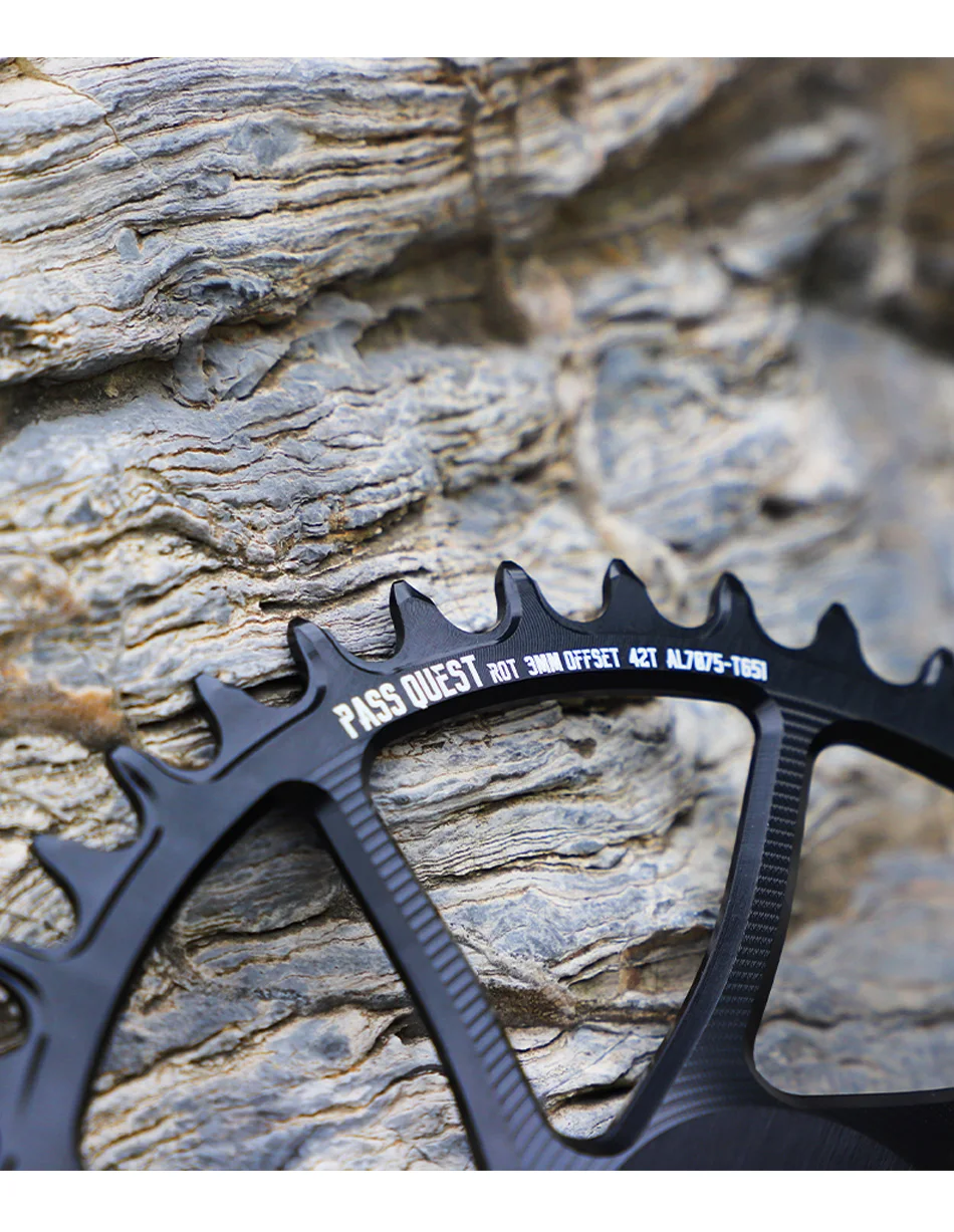 Silber 3mm Offset Für Rotor VEGAST ALDHU CRANKS Mountainbike Direkt Montieren Kettenblätter 36T 38T 40T 42T 44T 46T48T Kettenblatt – Detail 6