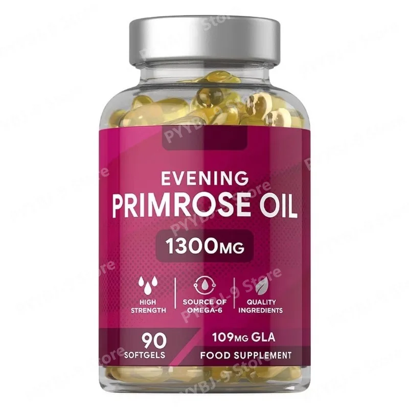 

Evening Primrose Oil Capsules 1500mg 90 Softgels, Rich in Omega 6 with Gamma Linolenic Acid, Premium Daily Wellness Support
