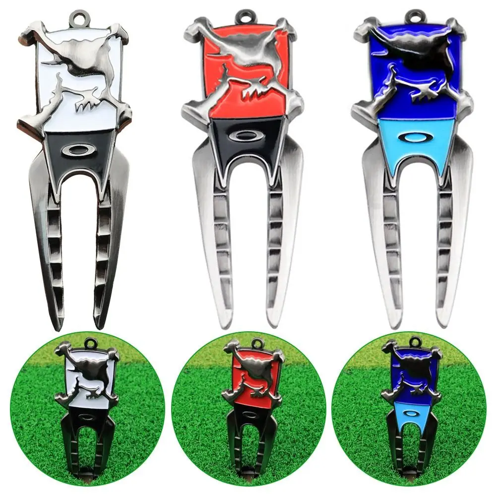 Portable Zinc Alloy Training Aids Groove Clean Lawn Maintenance Pitch Repairer Tool Golf Divot Golf Fork Prongs