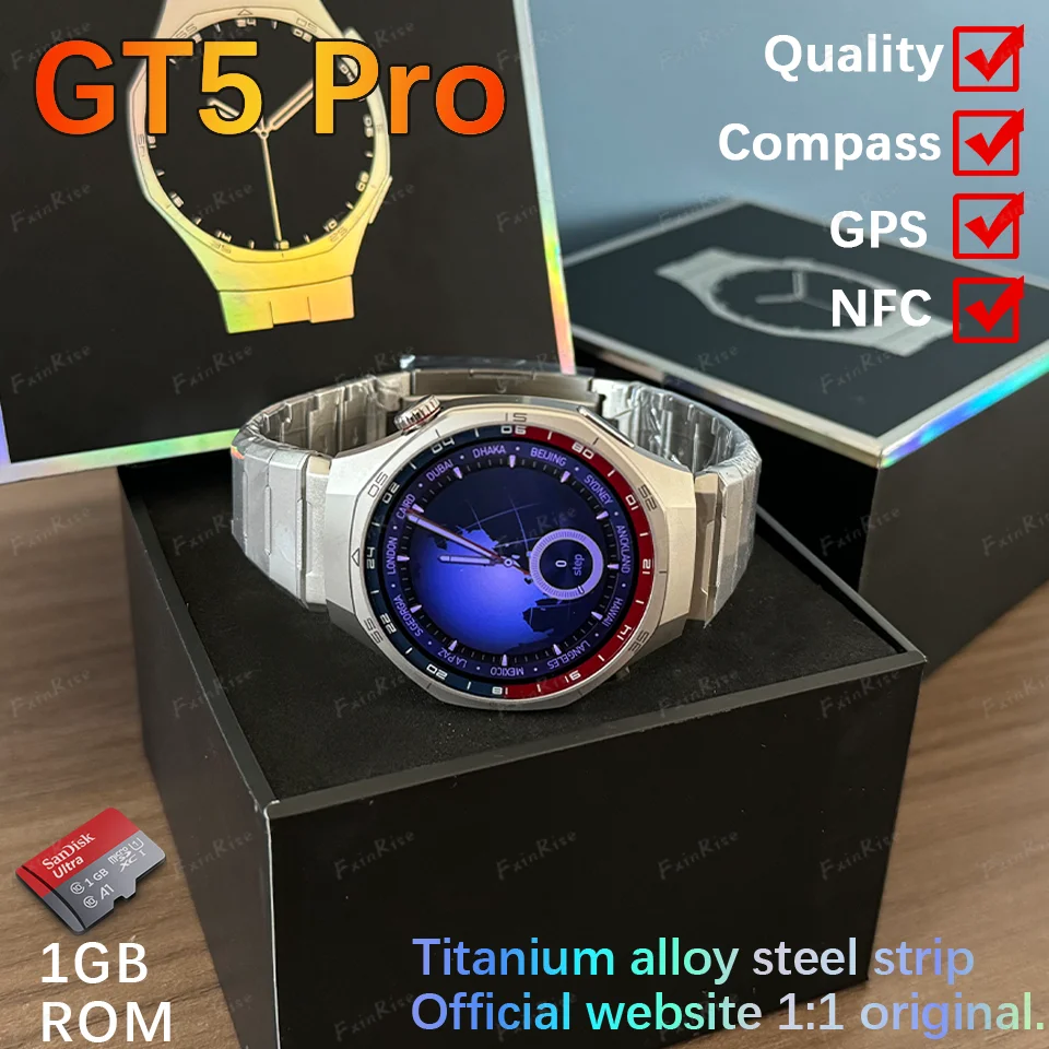 Double11 New For HUAWEI GT5 PRO Smart Watch Men GT5Pro AMOLED HD Screen Bluetooth Call GPS NFC Heart rate Sport Smartwatch Women