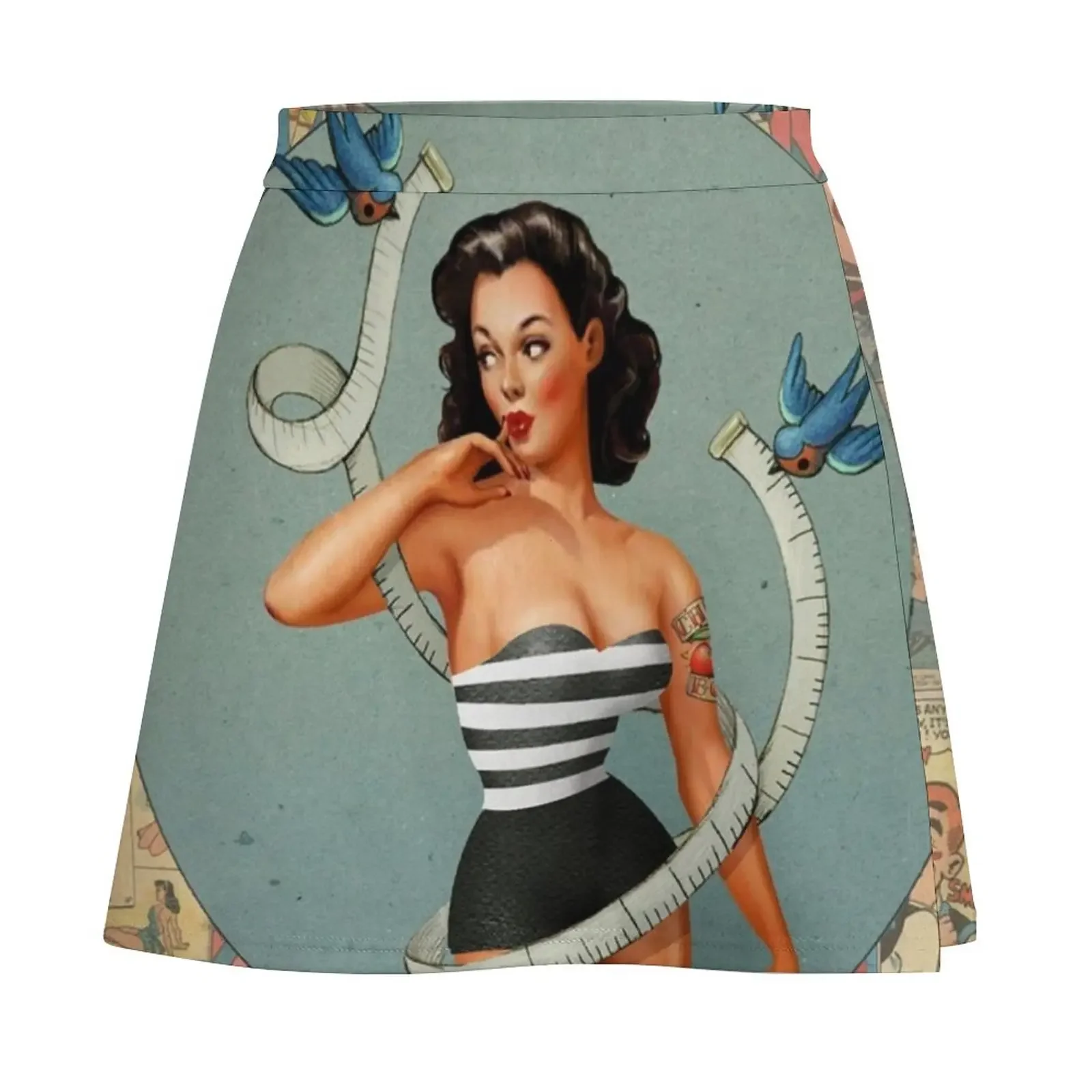 Rok Mini Pin Up dan Komik Rok Wanita Rok Pendek Anak Perempuan