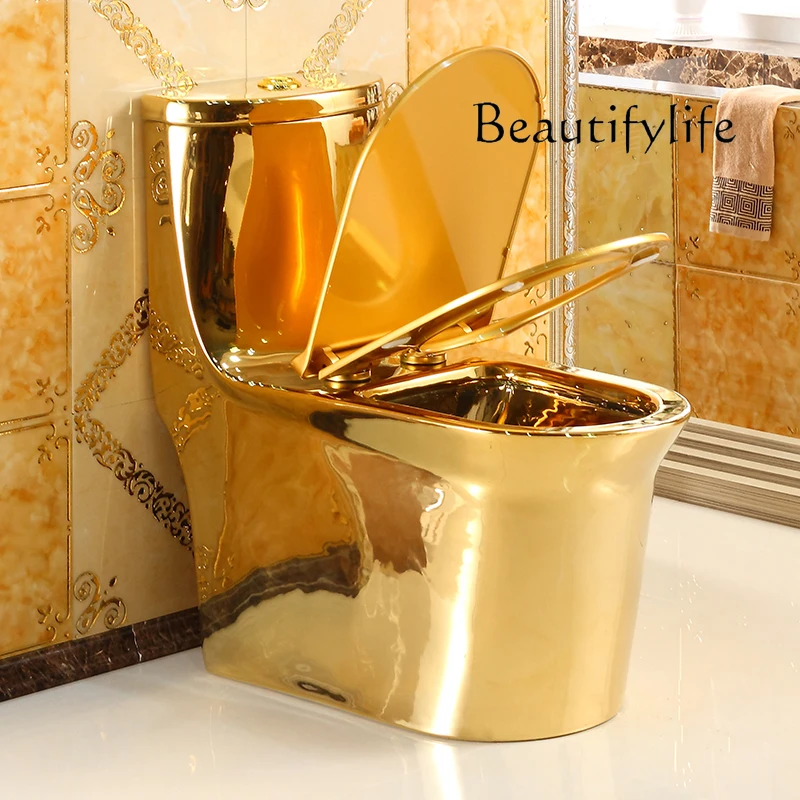 

Золотой туалет, бытовой креативный водосберегающий дезодорант, супер вихревой европейский туалет, цветной туалет