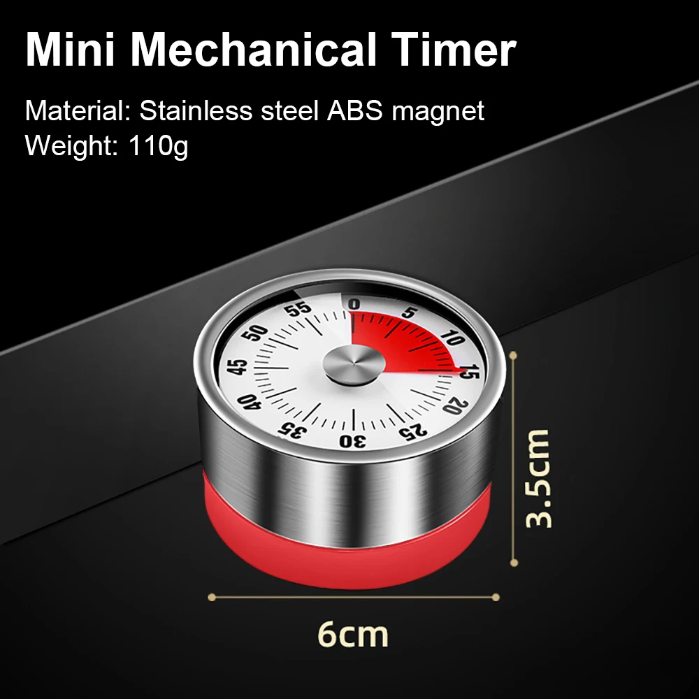 Timer ze stali nierdzewnej przenośny magnetyczny zegar mechaniczny zegar Alarm odliczający pieczenie w piekarniku narzędzie kuchenne