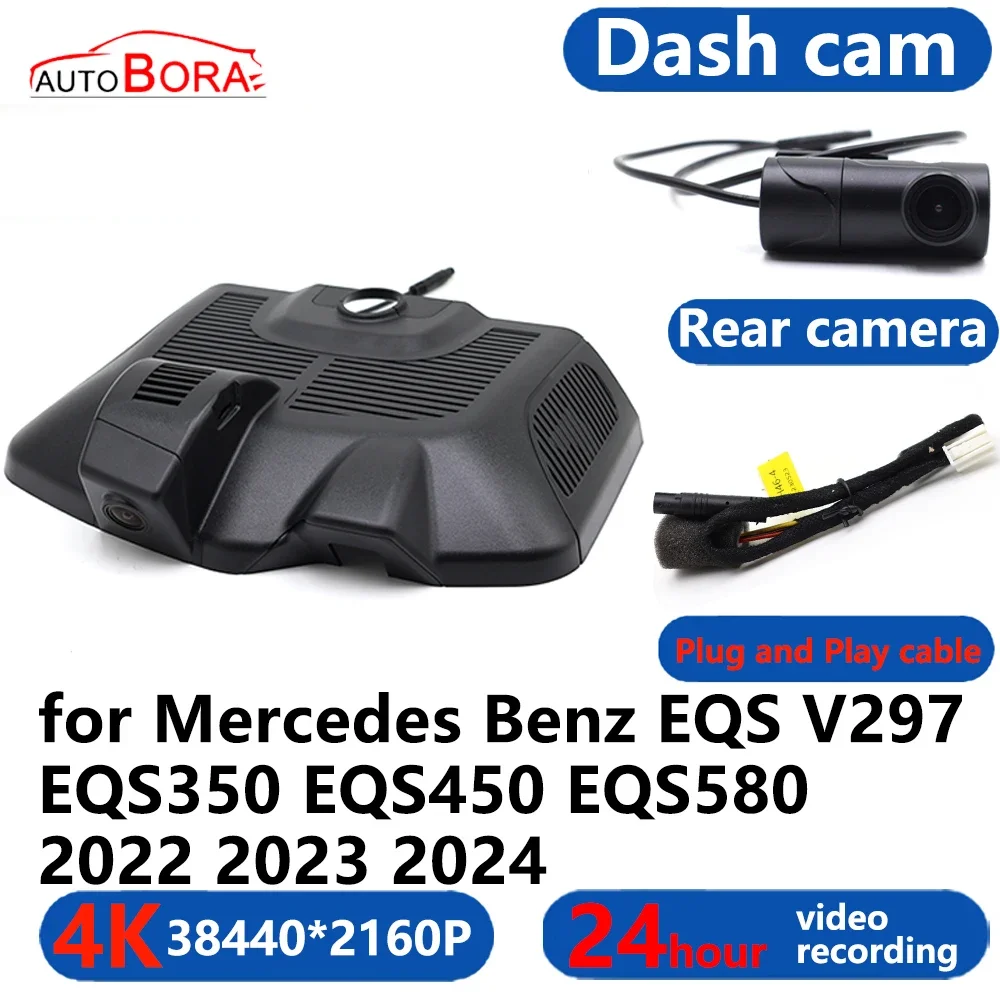 

AutoBora 4K Wifi 3840*2160 Car DVR Dash Cam Camera 24H Video for Mercedes Benz EQS V297 EQS350 EQS450 EQS580 2022 2023 2024