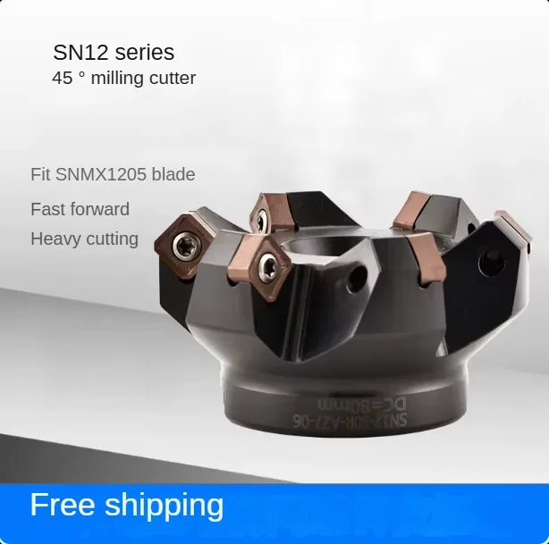 

45° fast feed for low resistance rough milling cutter disc matching double-sided eight blade SNMX1205 blade
