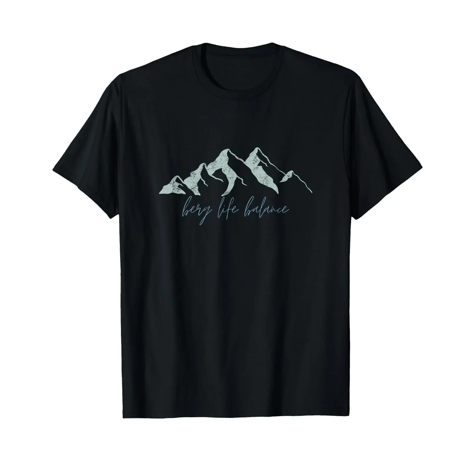 Berg Life Balance Retro Mountain Hiking Outdoor T Shirt black vintage Washed Breathable fashion graphic designer clothes