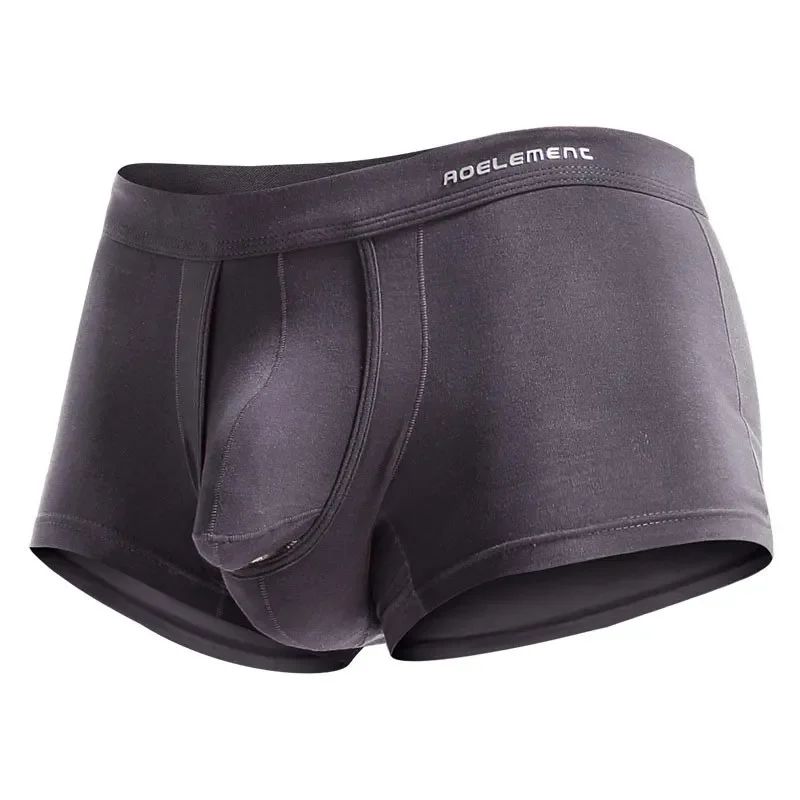 Man Bulge Pouch Elephant Nose Boxers Big Pouch U-Convex Underwears Modal Divided Pocket Lingerie Summer Elastic Waist Underpants