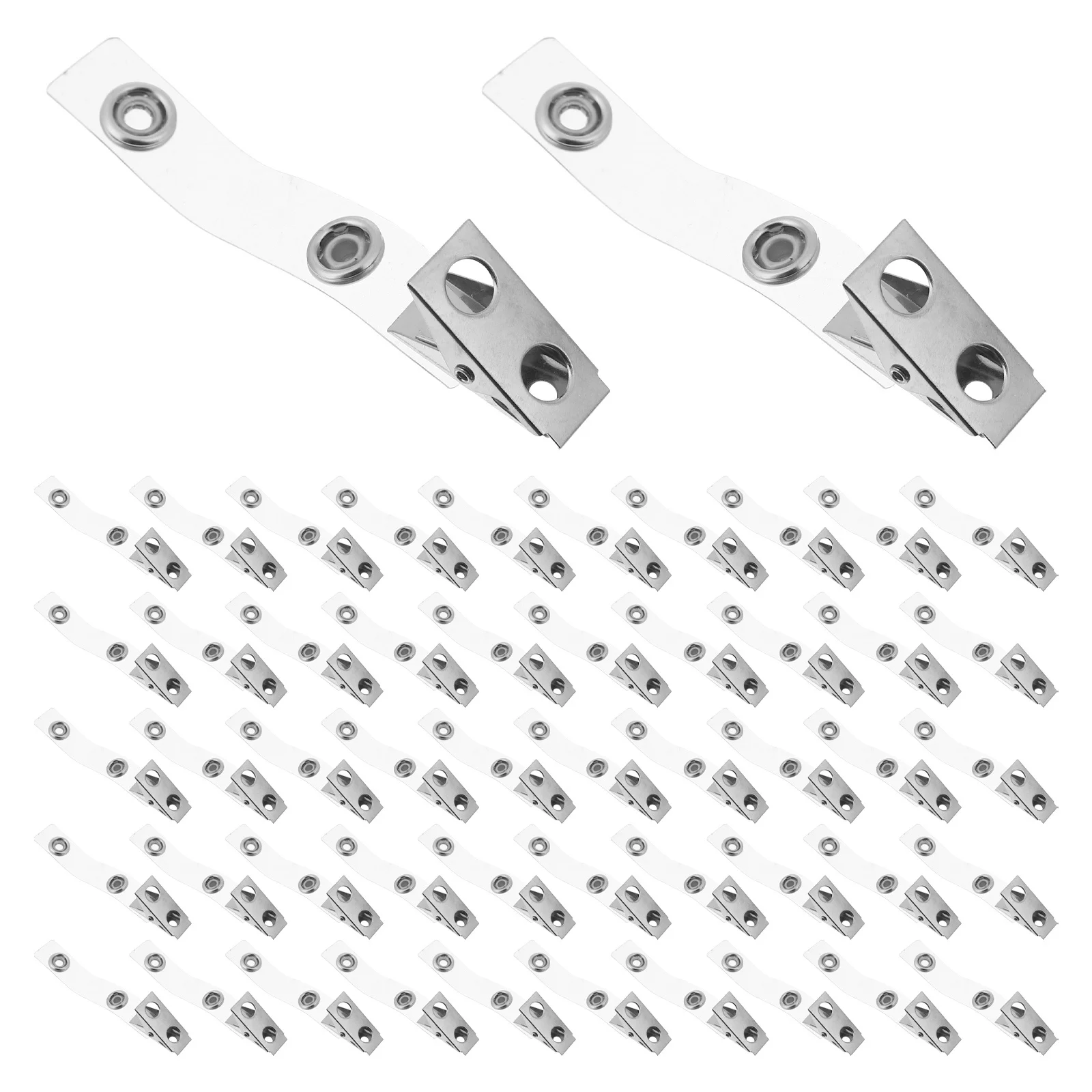 

120Pcs Vertical Badge Clips Plastic Metal Identification Card Holders Sturdy Badge Clips for Office School Nurse Use