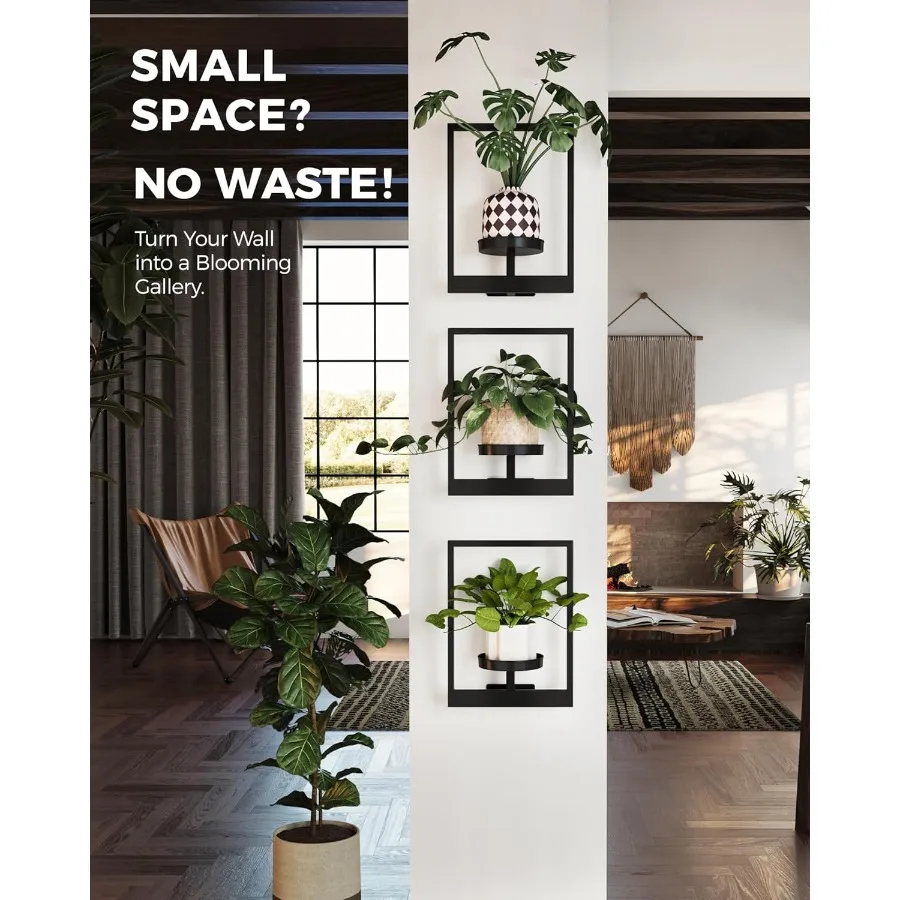 المزارعون المعلقة للنباتات الداخلية جدار ديكور غرفة المعيشة حامل النبات الداخلي جدار المزارعون شماعات النبات نافذة رفوف النباتات 3 #5