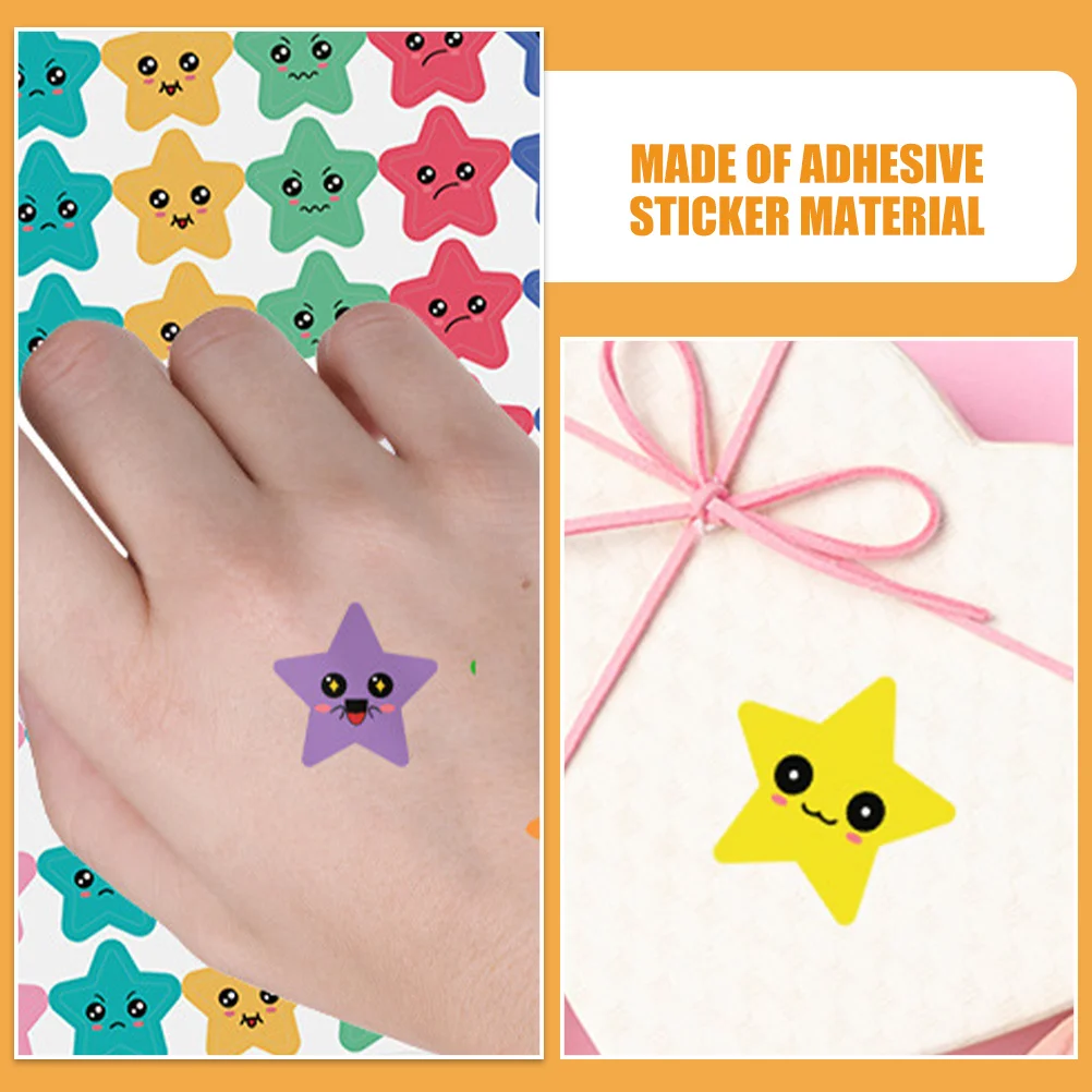 

30 Sheets Reward Stickers Five- Shaped Adhesive Stickers for Students Kindergarten Classroom Motivation