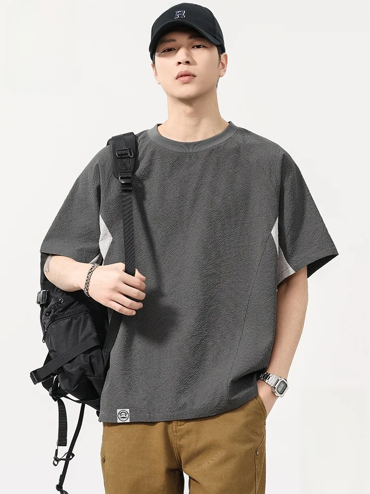 

PaulFrank Loose Fit ort Sve T-irt Men's Casual Summer Breathable Polyester round Ne Top in Color with Color Bl...