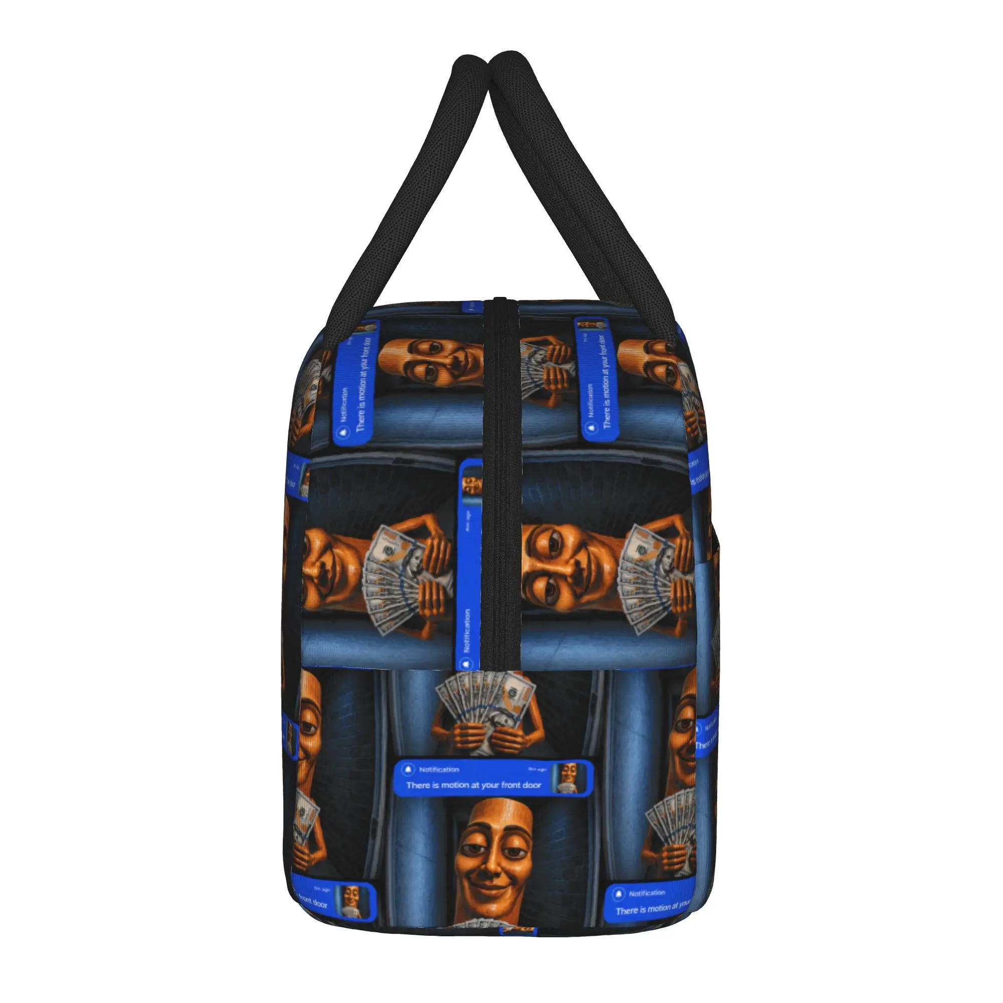 There is Motion at Your Front Tung Tung Tung Sahur Money Lunch Bag For Girls  Print Lunch Box Funny Picnic Cooler Bag