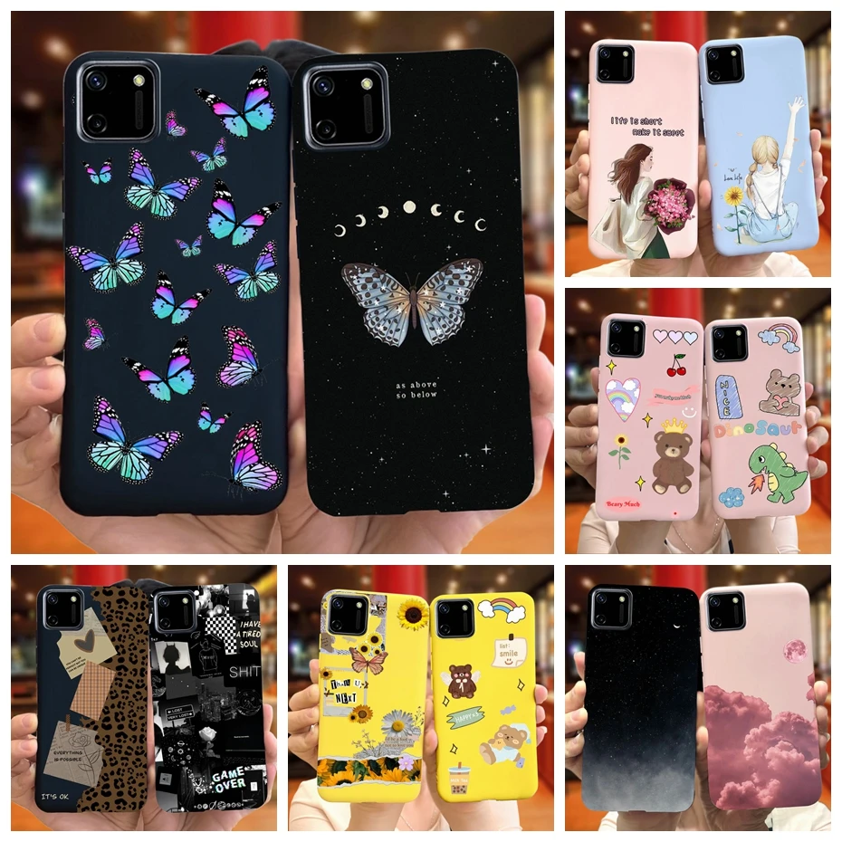 For Realme C11 Phone Case Realme C11 2020 RMX2185 / RealmeC11 (2021) RMX3231 Lovely Jelly Silicon Soft Back Cover Bumper