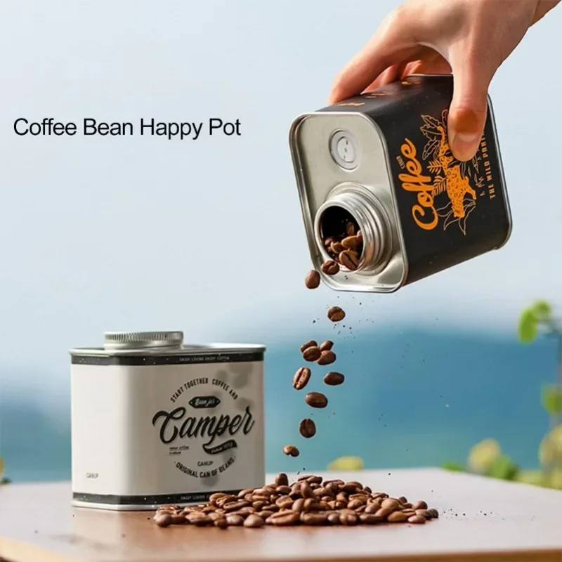 Airtight Portable Coffee Bean Storage Tank Food Grade Stainless Steel Container Outdoor Travel Tiffin Box Fresh Coffee Beans