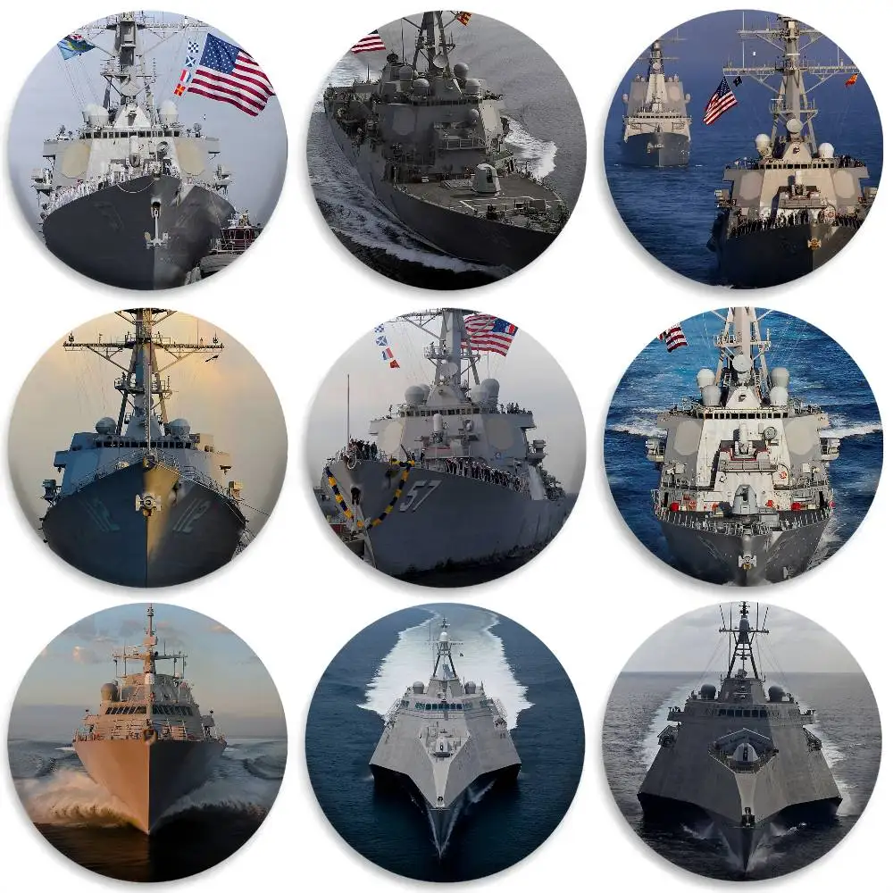 

Destroyers Usa Cool Badges Round Exquisite Badge Brooches Creative Pins For Clothes Hat Backpack Gift Accessories