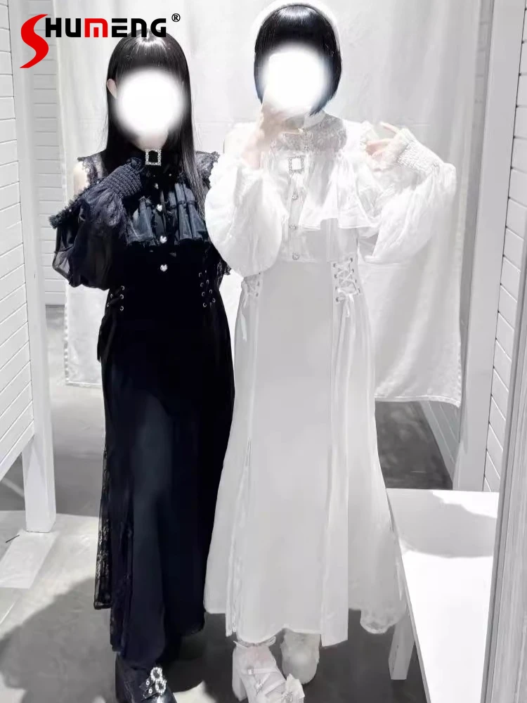 

Japanese Mass-Produced Sweet Off-Shoulder Mermaid Dress Spring and Autumn New Women's Slimming Elegant Long Dress Lolita Dress