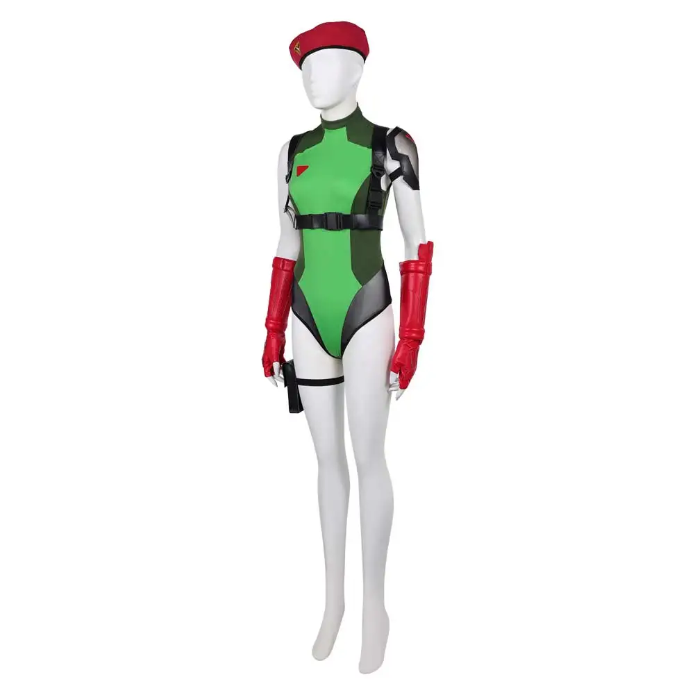 OW x Fighter Cammy Widowmaker Cosplay Fantasy Kostium Przebranie dla Kobiet Dziewcząt Kombinezon Czapka Uniform Zestaw Halloween Karnawałowy Strój