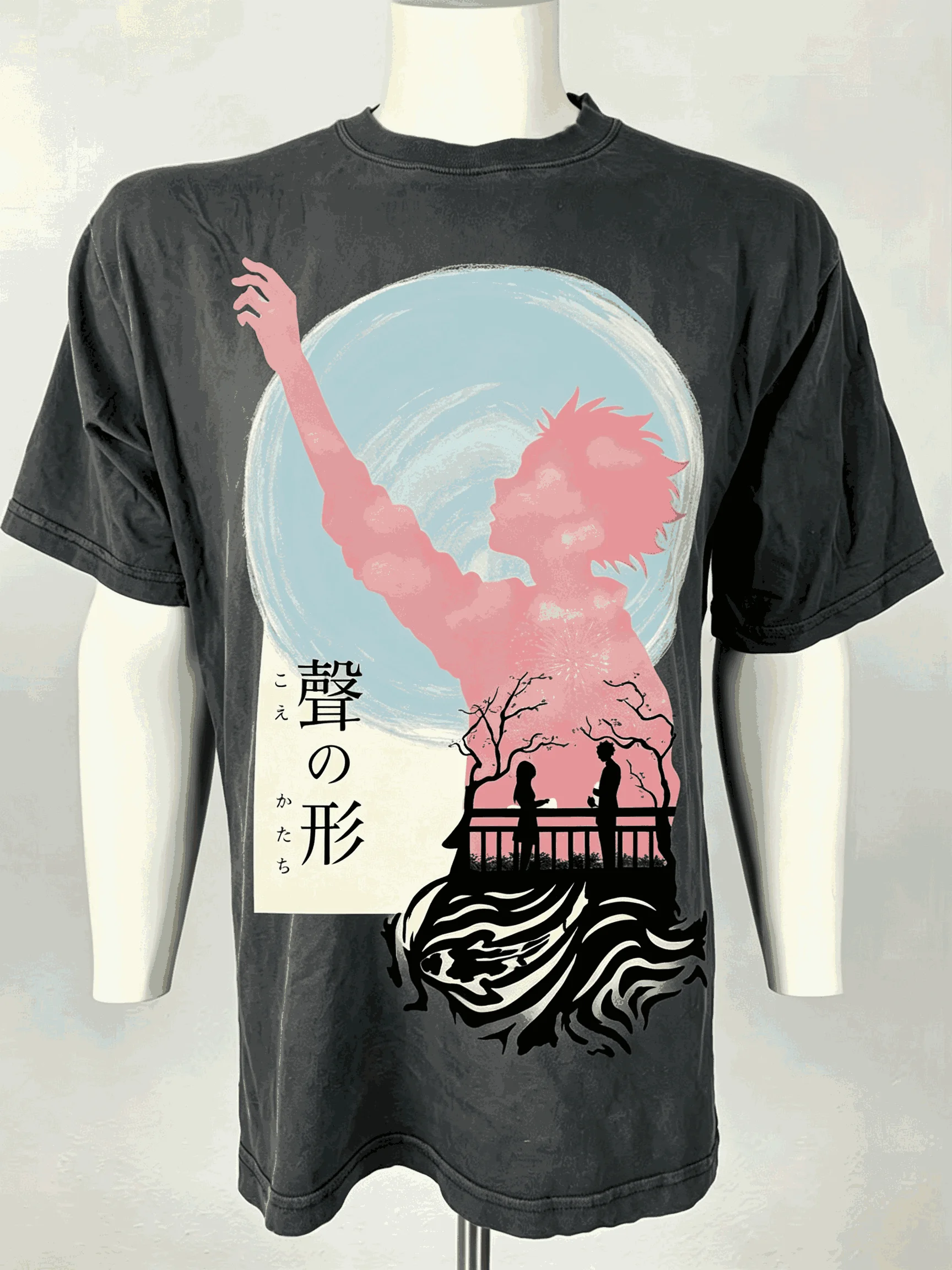 A Silent Voice Vintage Washed Retro Harajuku Oversized Unisex T-shirt Streetwear Trendy Cotton Casual Streetwear Fashion Couples