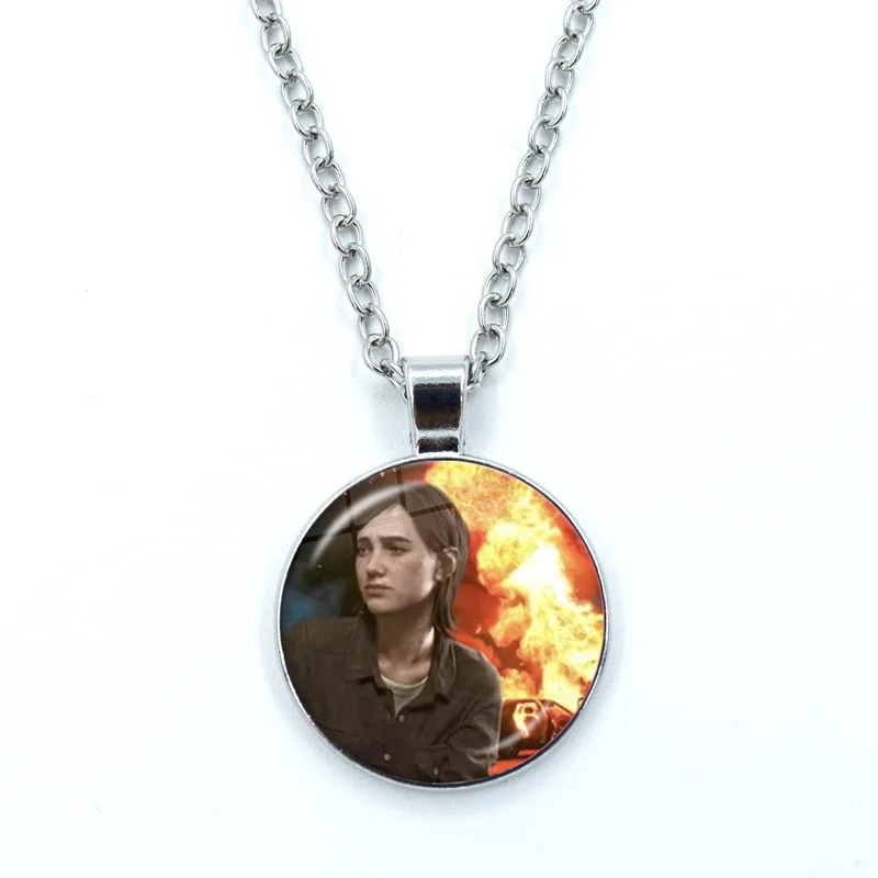 Pop Game The Last of us Ellie Williams Kawaii Funny Meme Glass Dome Cabochon Pendant Fashion Crystal Jewelry